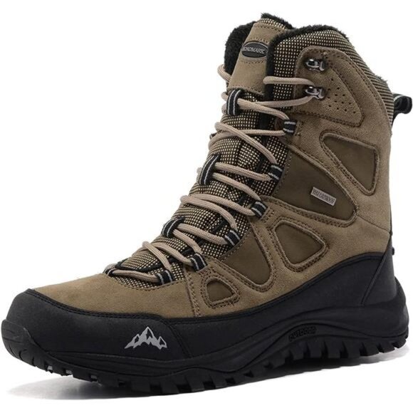 Men's Winter Waterproof Snow Hiking Boots Non Slip Trekking Outdoor Riding Boots